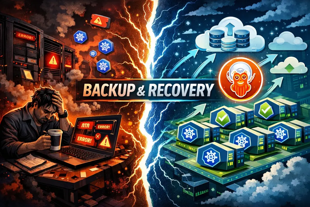 ArgoCD backup and disaster recovery architecture diagram showing etcd backup, GitOps state persistence, and high availability setup