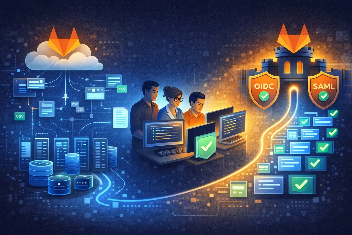GitLab migration journey from SaaS cloud to secure self-hosted infrastructure with OIDC/SAML authentication